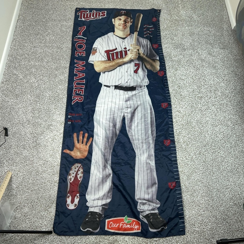 Minnesota Twins Joe Mauer Banner One Size Blue MLB Baseball Wall Life Size HOF